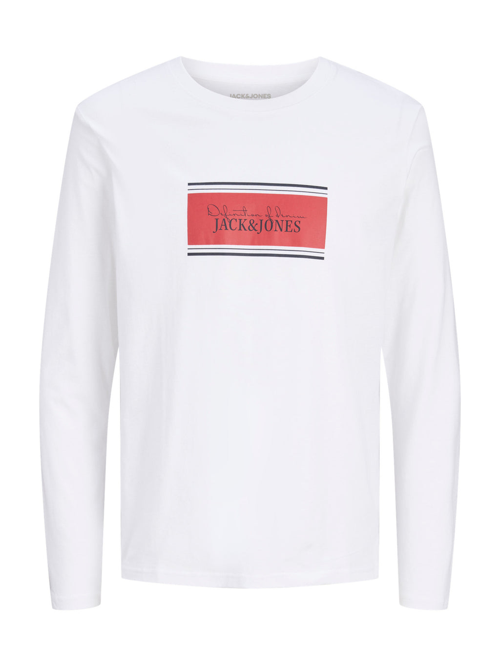 T-shirt Jack & Jones Buster Bianco a maniche lunghe 12298620 /BRIGHT WHITE JACK & JONES 