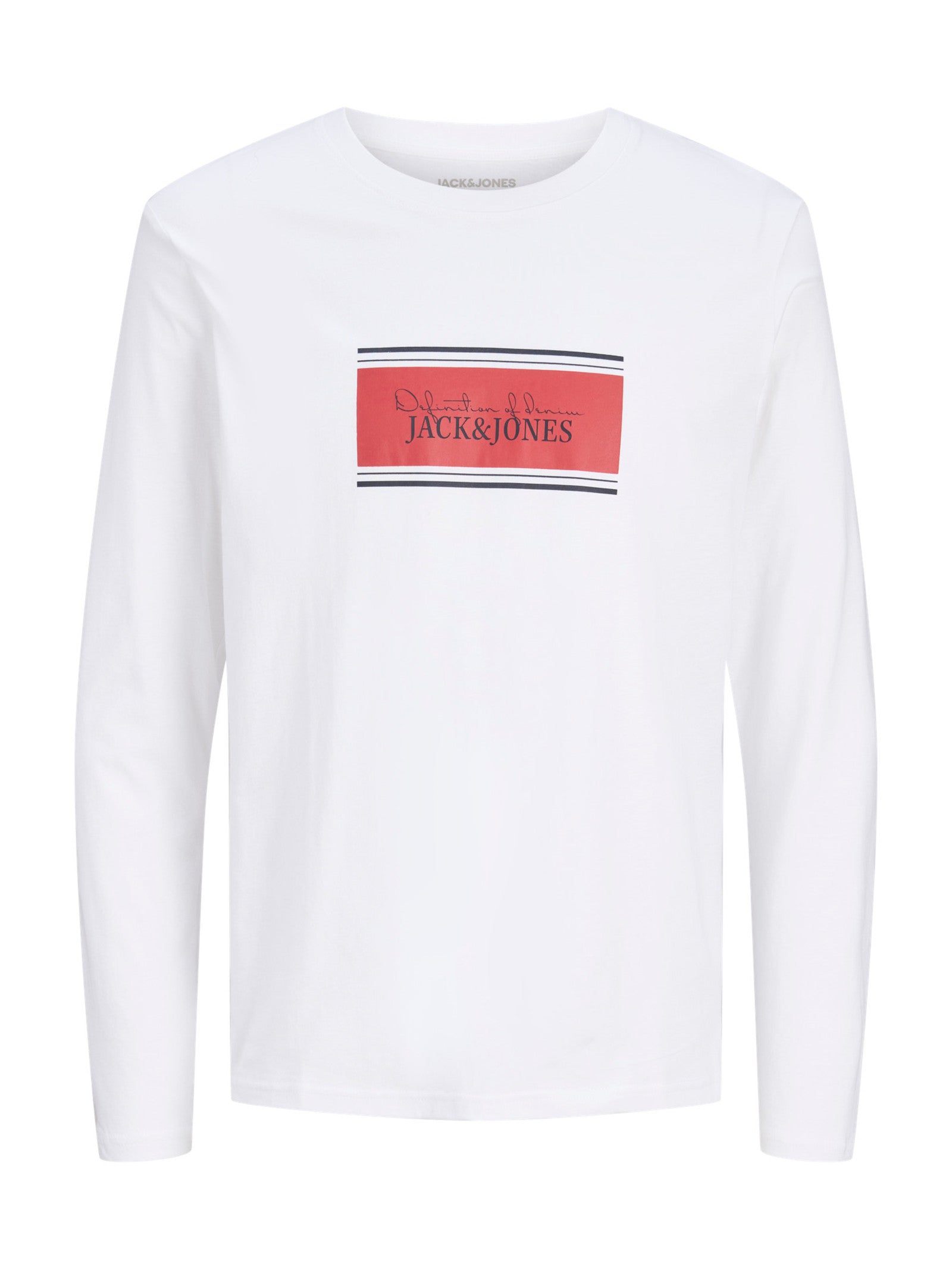 T-shirt Jack & Jones Buster Bianco a maniche lunghe 12298620 /BRIGHT WHITE JACK & JONES 