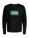 T-shirt Jack & Jones Buster Nera a maniche lunghe 12298620 /Black JACK & JONES 