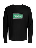 T-shirt Jack & Jones Buster Nera a maniche lunghe 12298620 /Black JACK & JONES 