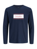 T-shirt Jack & Jones Buster Blu a maniche lunghe 12298620 /NAVY BLAZER JACK & JONES 