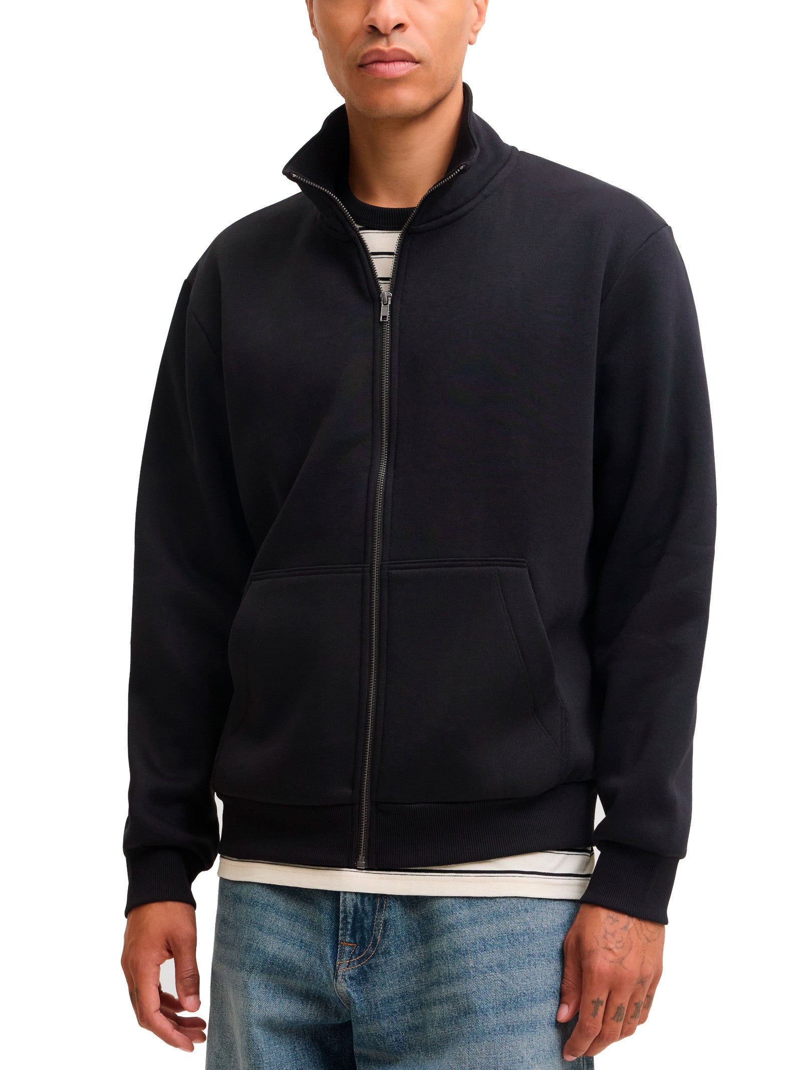 Felpa Jack & Jones Nero Bradley full zip 12298690 /Black JACK & JONES 