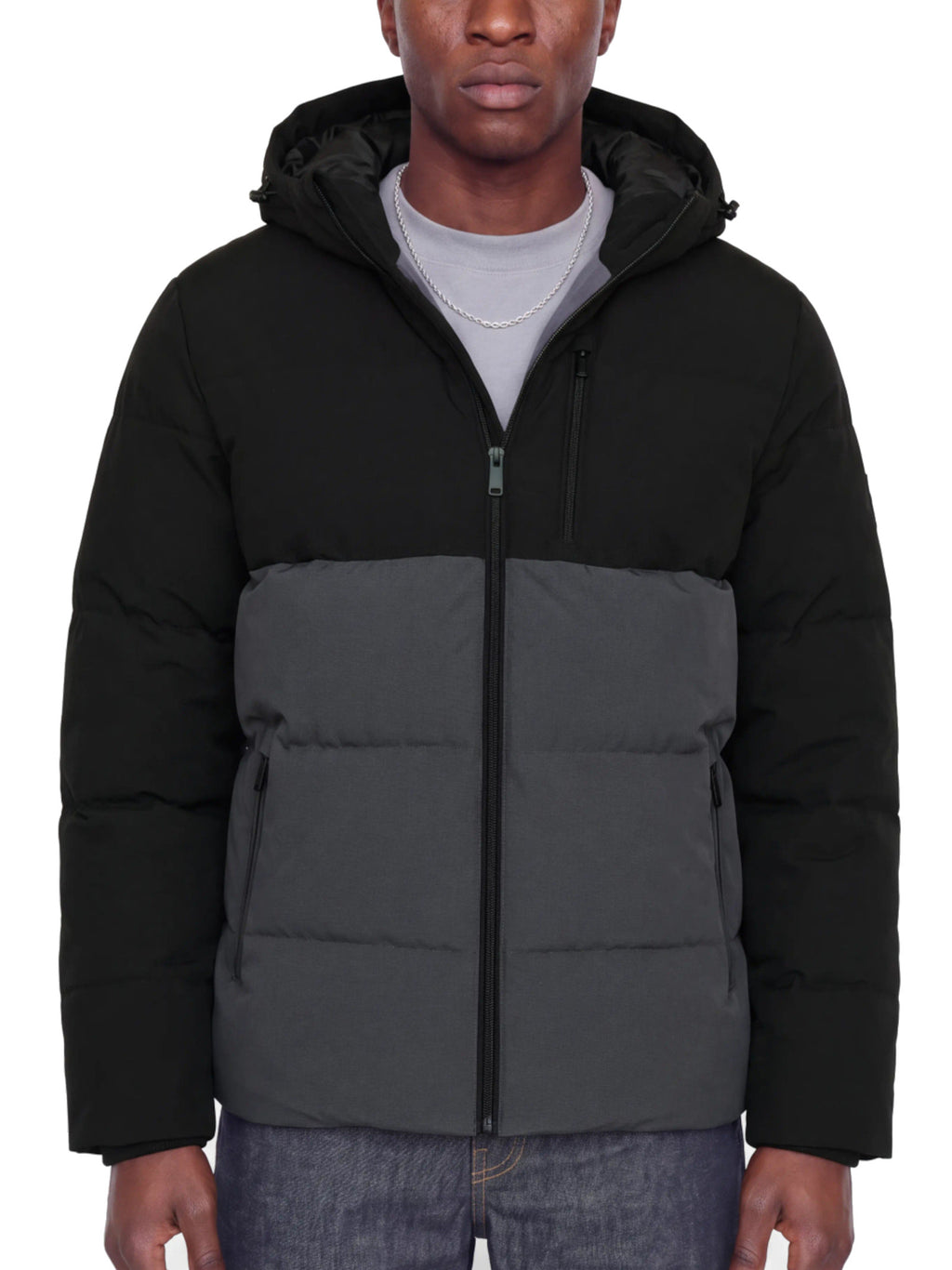 Piumino Jack & Jones Becks Grigio con cappuccio 12298858 /ASPHALT JACK & JONES 