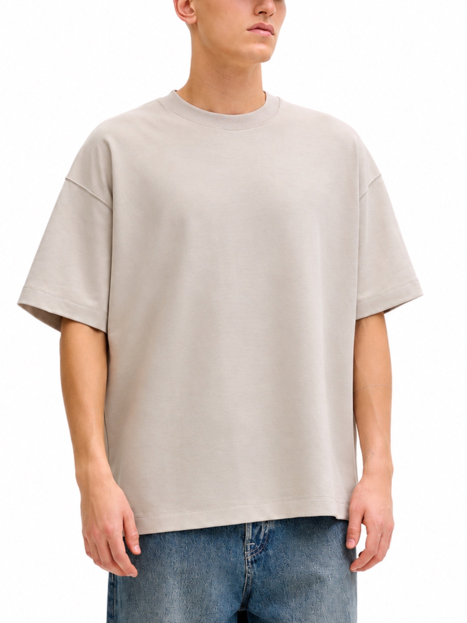 T-shirt Jack & Jones Barron Beige oversize 12298906 /Moonbeam JACK & JONES 