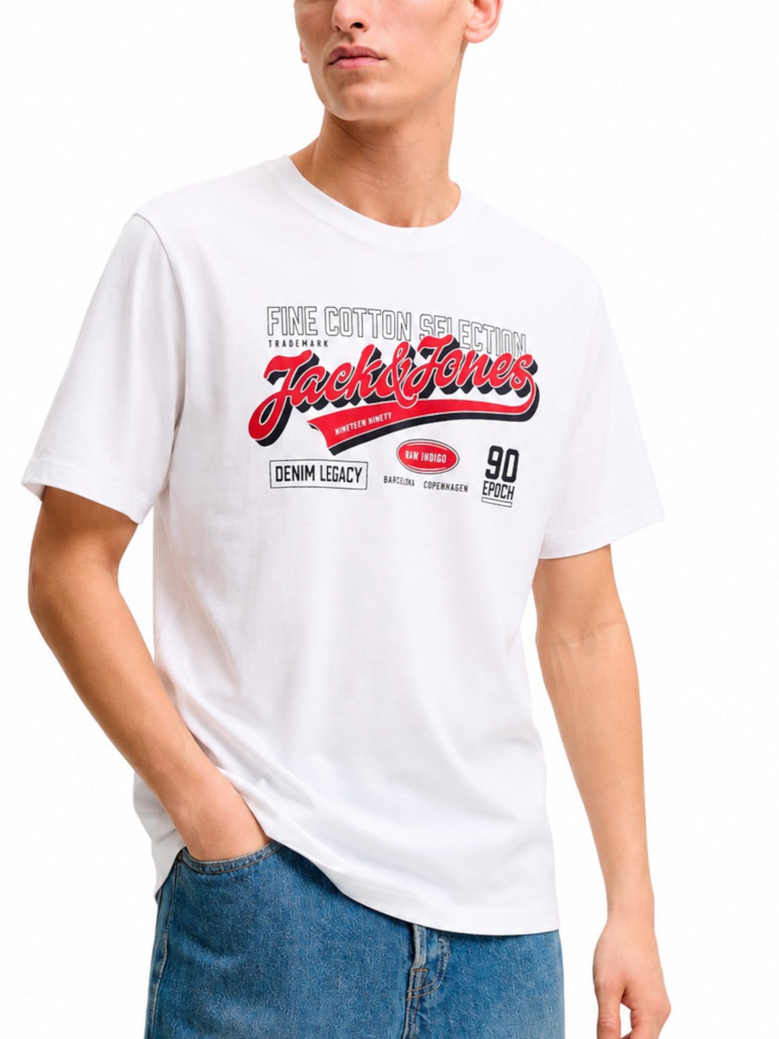 T-shirt Jack & Jones Bianco logo 12299017 /White JACK & JONES 