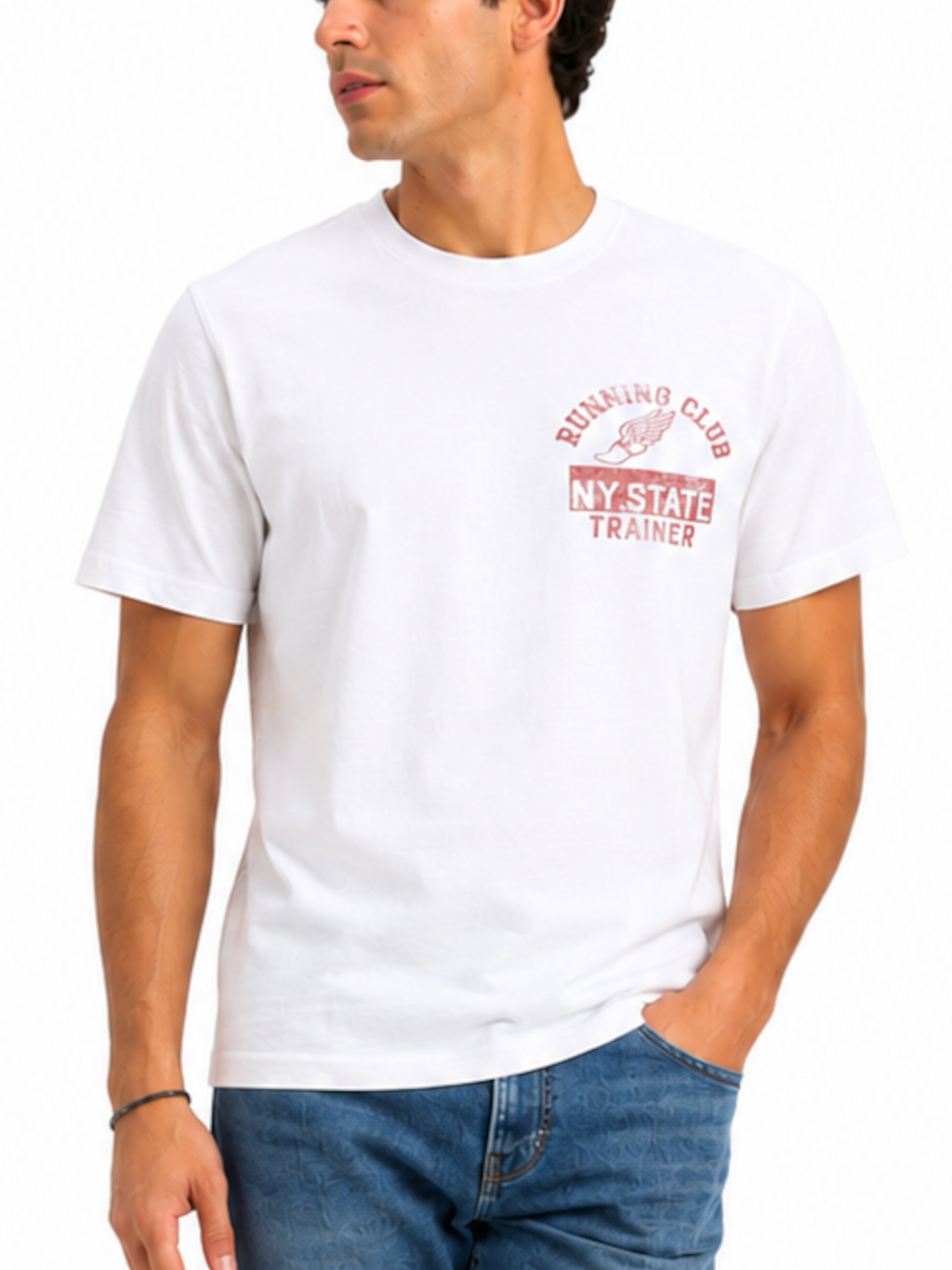 T-shirt Jack & Jones Jacob Mattone con stampa frontale 12299153 /Bright White JACK & JONES 