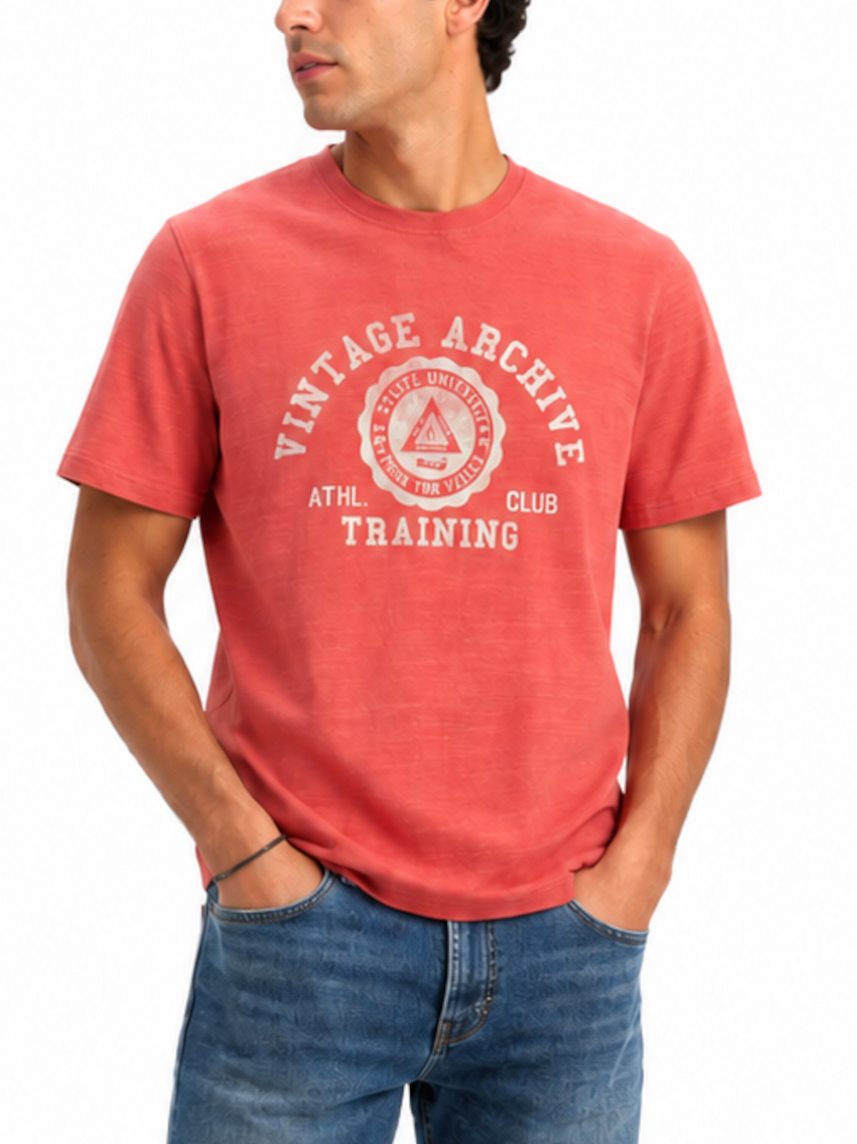 T-shirt Jack & Jones Jacob Bianca con stampa frontale 12299153 /Redwood JACK & JONES 