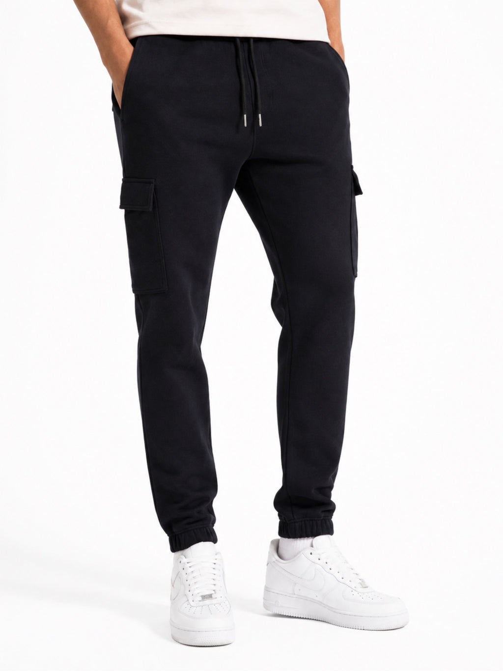 Pantalone Jack & Jones Kane Nero cargo in felpa 12299173 /Black JACK & JONES 