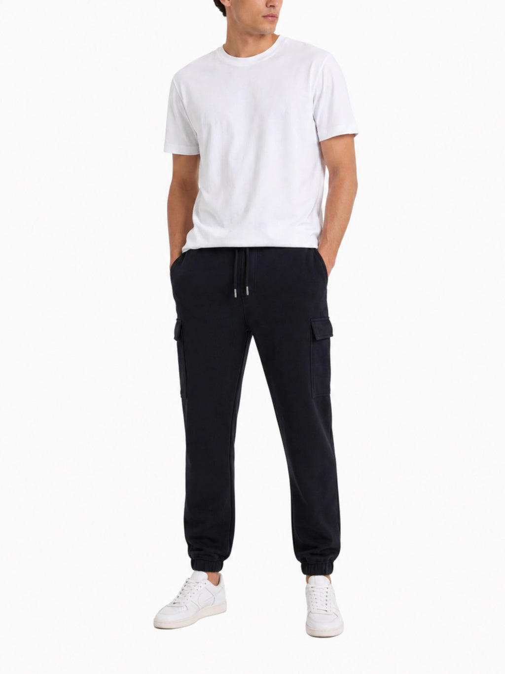Pantalone Jack & Jones Kane Nero cargo in felpa 12299173 /Black JACK & JONES 
