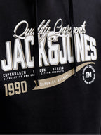Felpa Jack & Jones Nero Logo con cappuccio 12299467 /Black JACK & JONES 