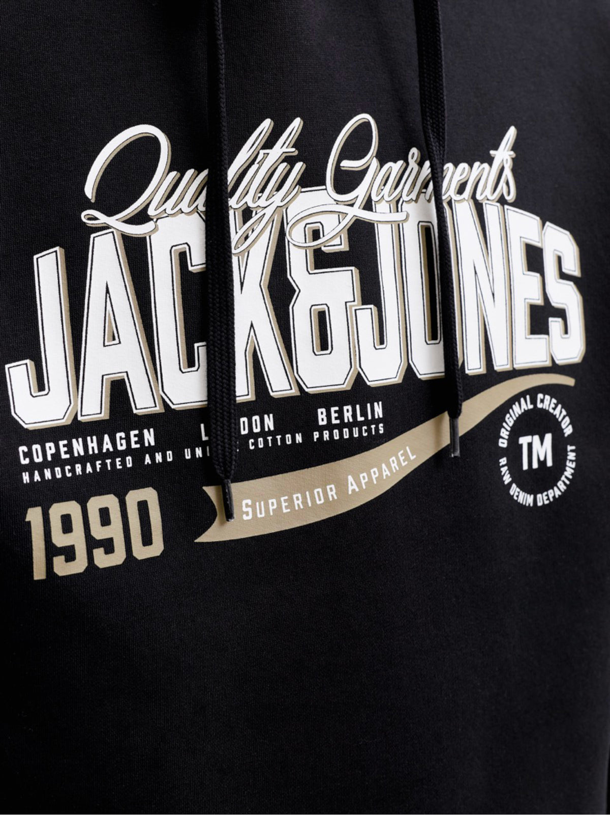 Felpa Jack & Jones Nero Logo con cappuccio 12299467 /Black JACK & JONES 