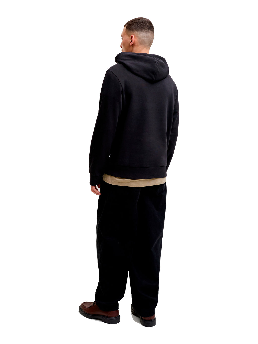 Felpa Jack & Jones Nero Logo con cappuccio 12299467 /Black JACK & JONES 