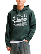 Felpa Jack & Jones Verde Logo con cappuccio 12299467 /Scarab JACK & JONES 
