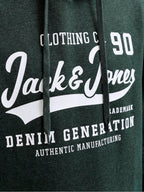 Felpa Jack & Jones Verde Logo con cappuccio 12299467 /Scarab JACK & JONES 