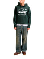 Felpa Jack & Jones Verde Logo con cappuccio 12299467 /Scarab JACK & JONES 