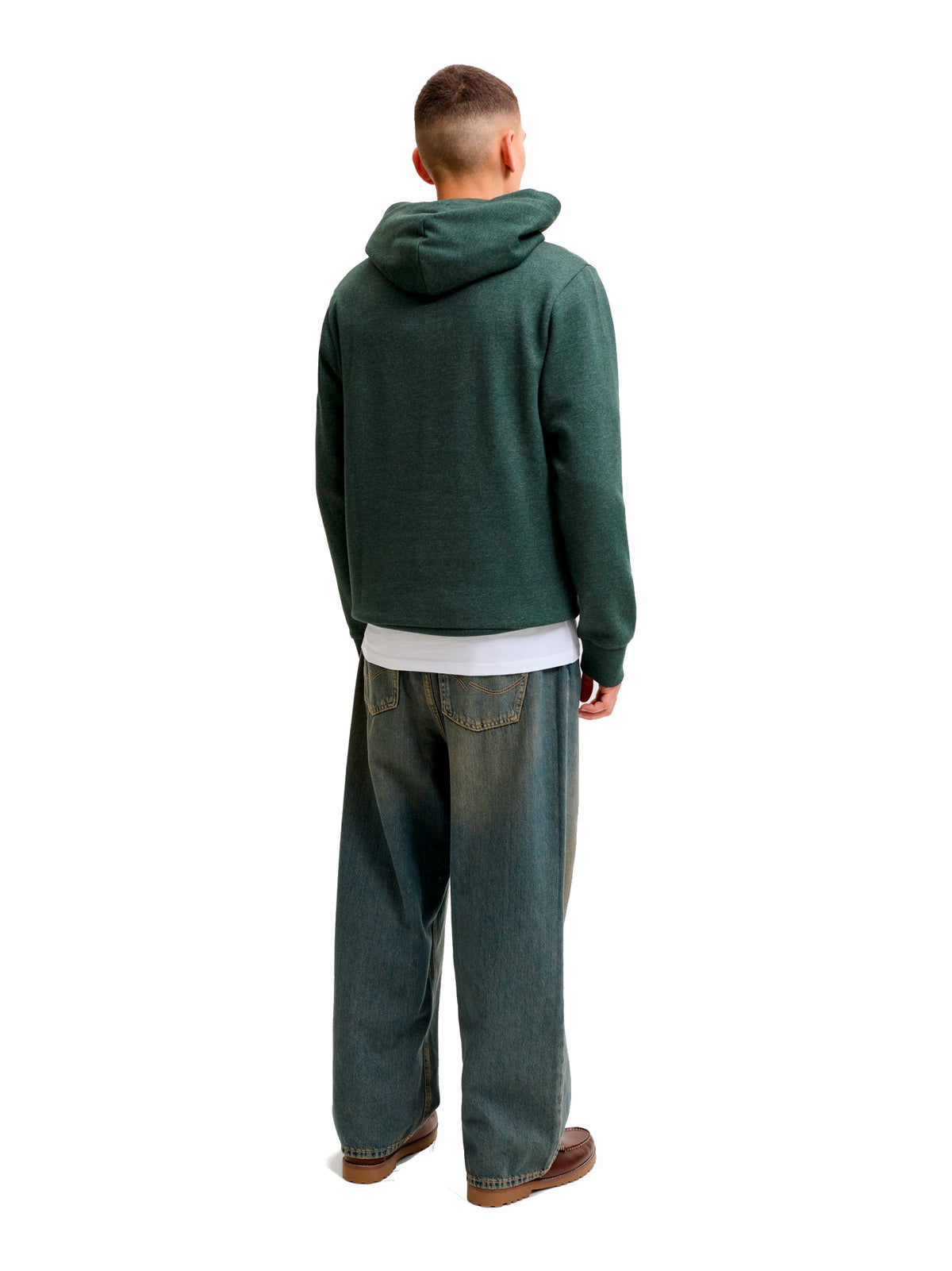 Felpa Jack & Jones Verde Logo con cappuccio 12299467 /Scarab JACK & JONES 