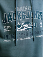 Felpa Jack & Jones Petrolio Logo con cappuccio 12299467 /Turbulence JACK & JONES 