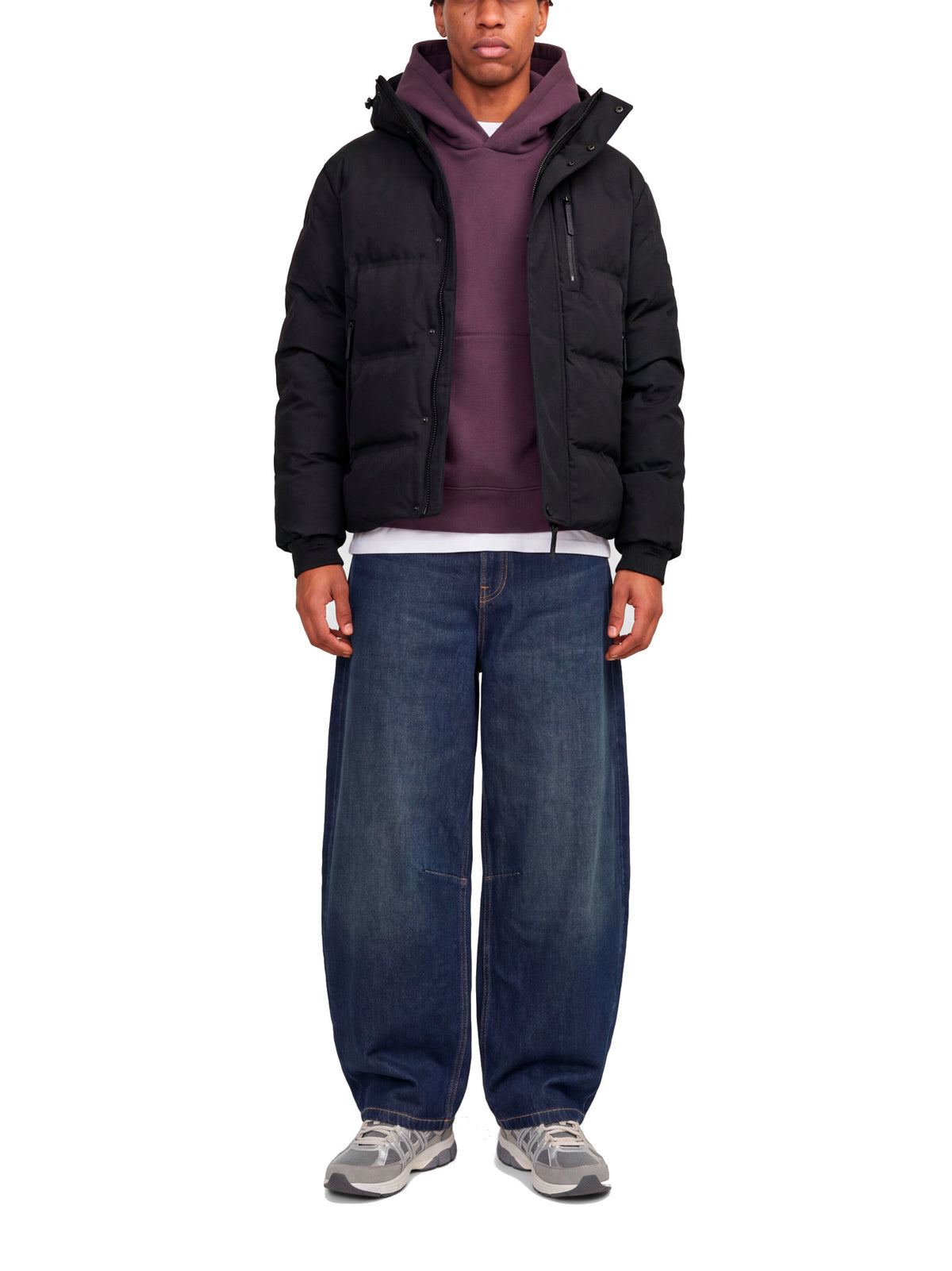 Piumino Jack & Jones Trace Nero con cappuccio 12299845 /Black JACK & JONES 