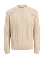 Maglia Jack & Jones Luca Beige a trecce 12299945 /Parchment JACK & JONES 