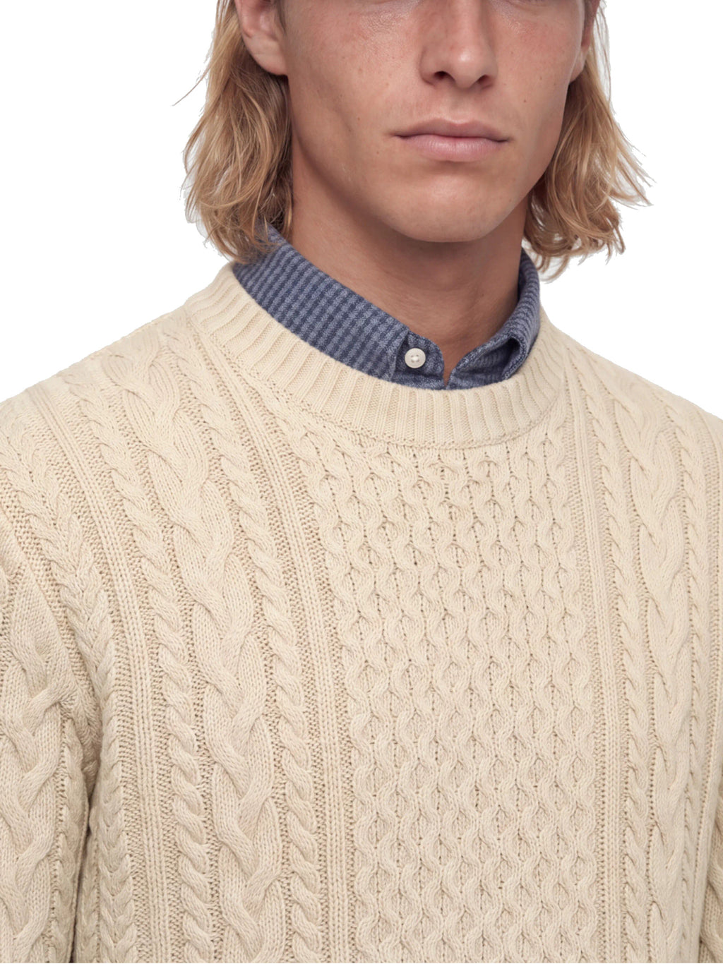 Maglia Jack & Jones Luca Beige a trecce 12299945 /Parchment JACK & JONES 