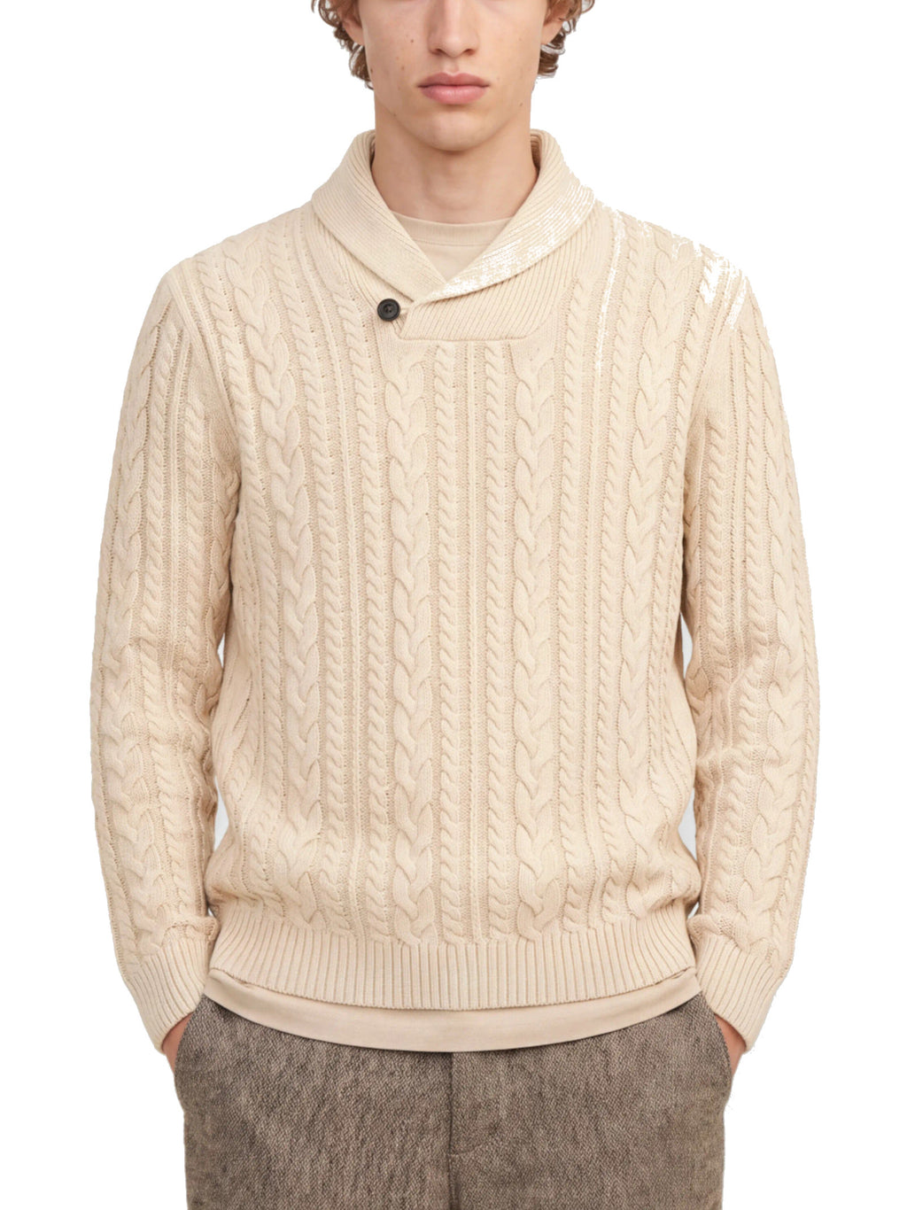 Maglia Jack & Jones Luca Beige a trecce 12299949 /Parchment JACK & JONES 