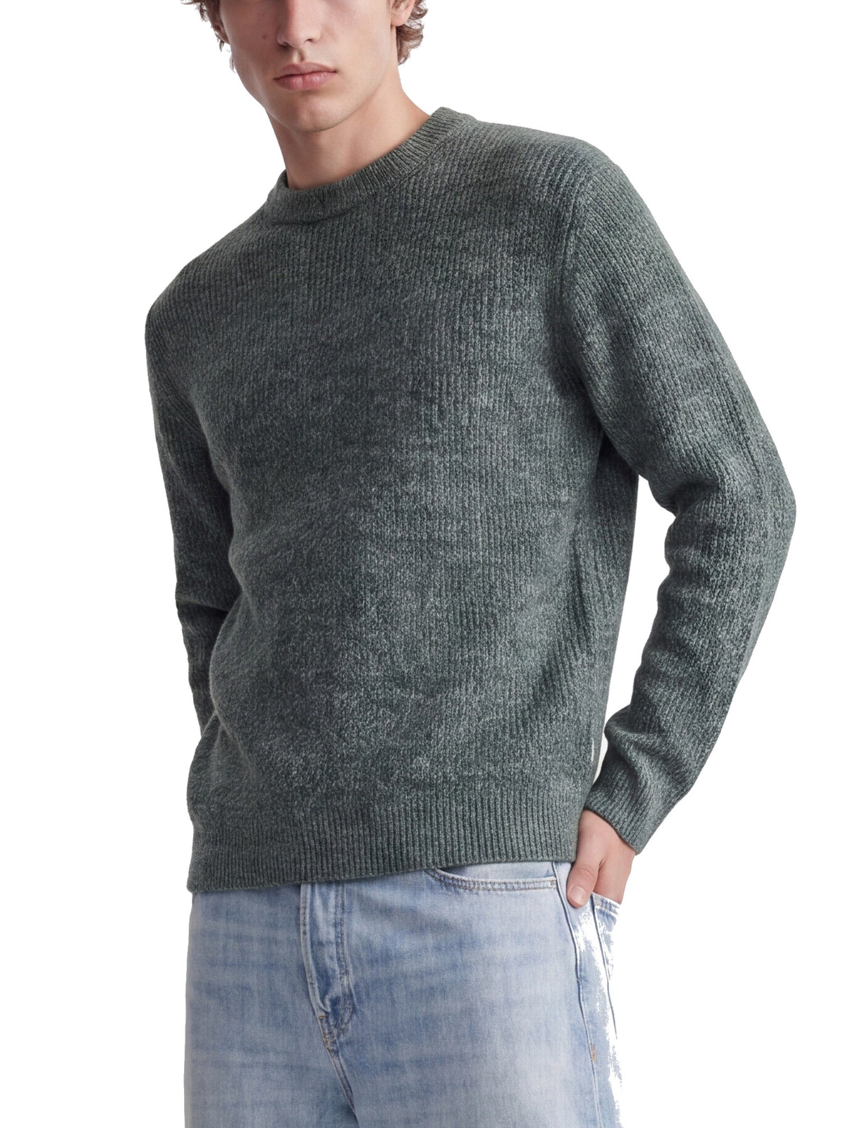 Maglione Jack & Jones Frederik Blu Melange girocollo 12300465 /Crown Blue JACK & JONES 