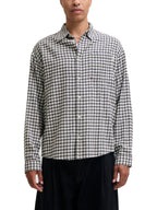 Camicia Jack & Jones Bianco/nero Frederick a quadri 12301088 /Antique White JACK & JONES 