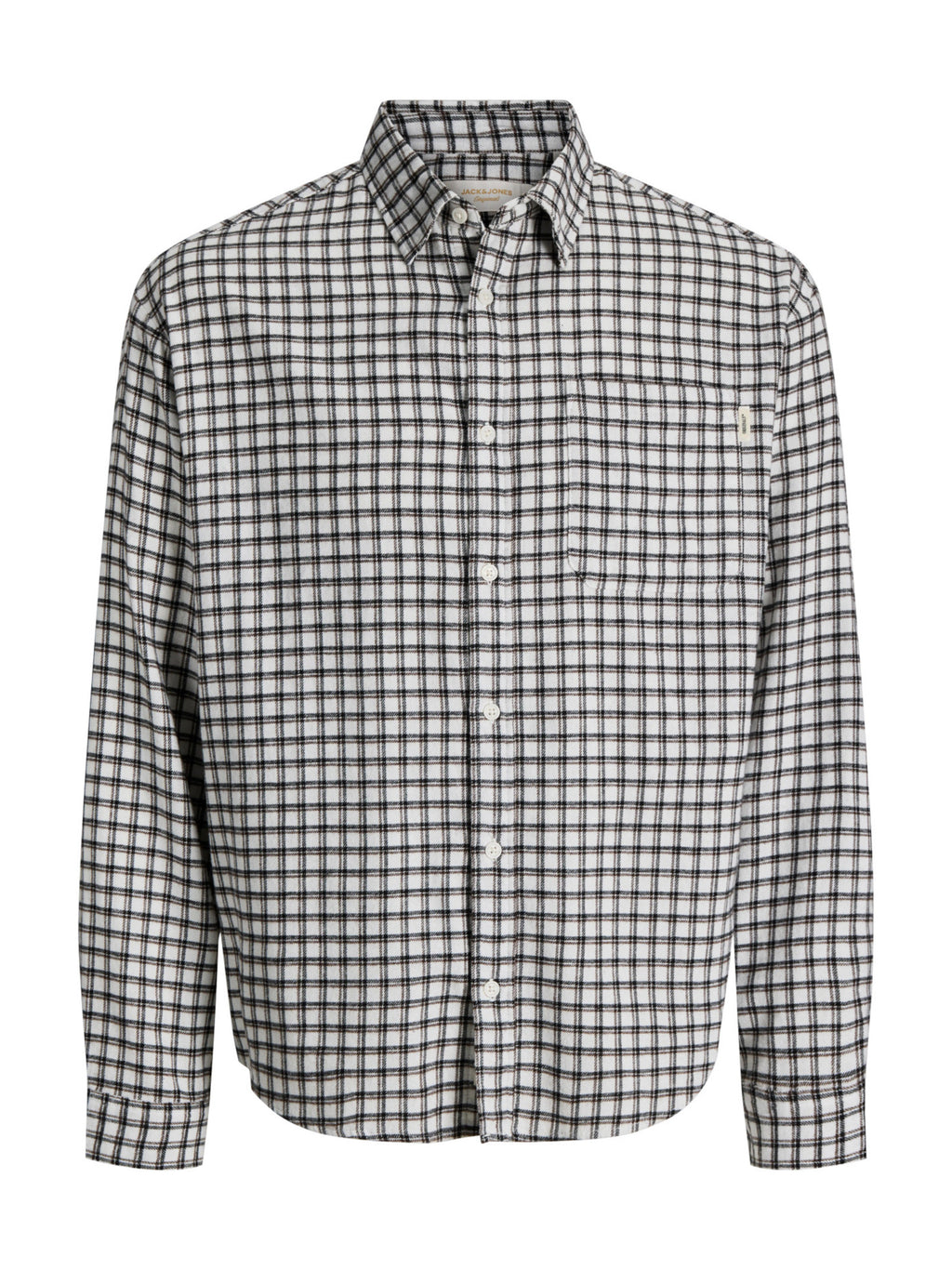 Camicia Jack & Jones Bianco/nero Frederick a quadri 12301088 /Antique White JACK & JONES 