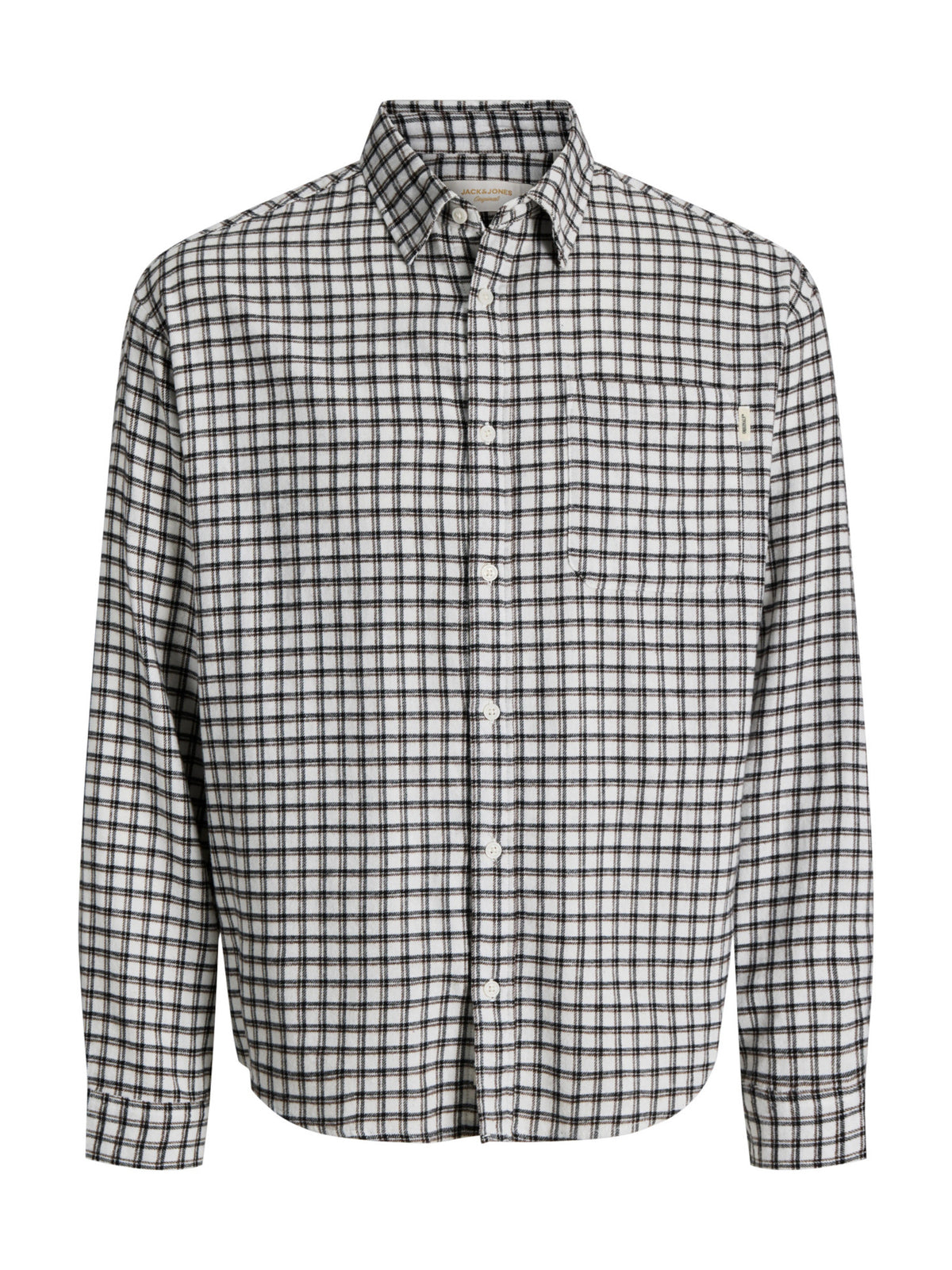 Camicia Jack & Jones Bianco/nero Frederick a quadri 12301088 /Antique White JACK & JONES 