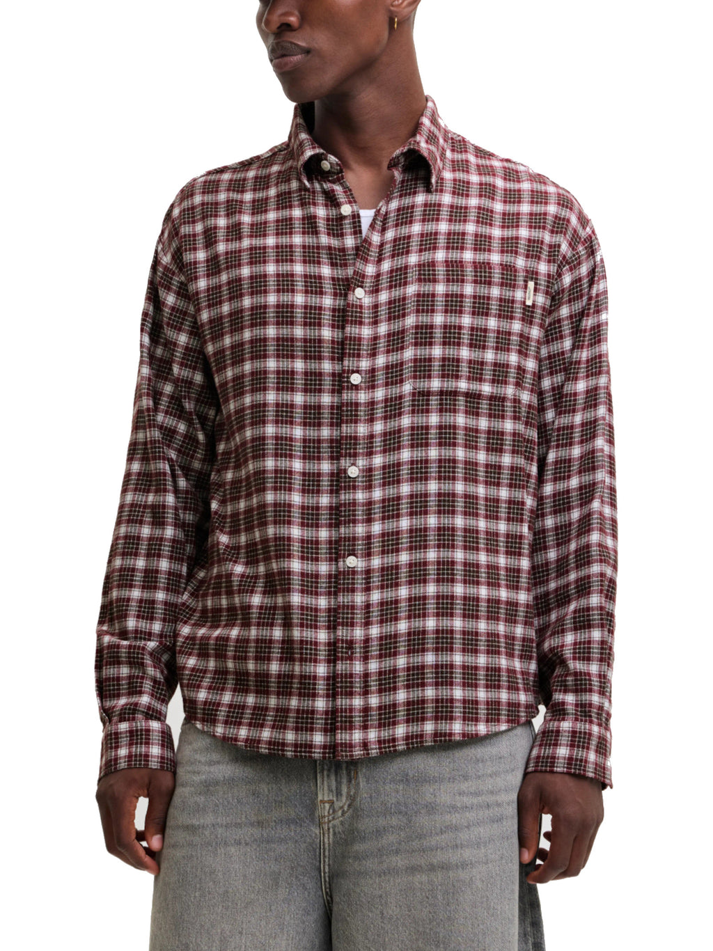 Camicia Jack & Jones Marrone/bordeauxFrederick a quadri 12301088 /Chocolate Truffle JACK & JONES 