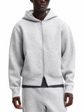 Felpa Jack & Jones Legacy Grigio con cappuccio e zip 12302694 /Light Grey Melange JACK & JONES 