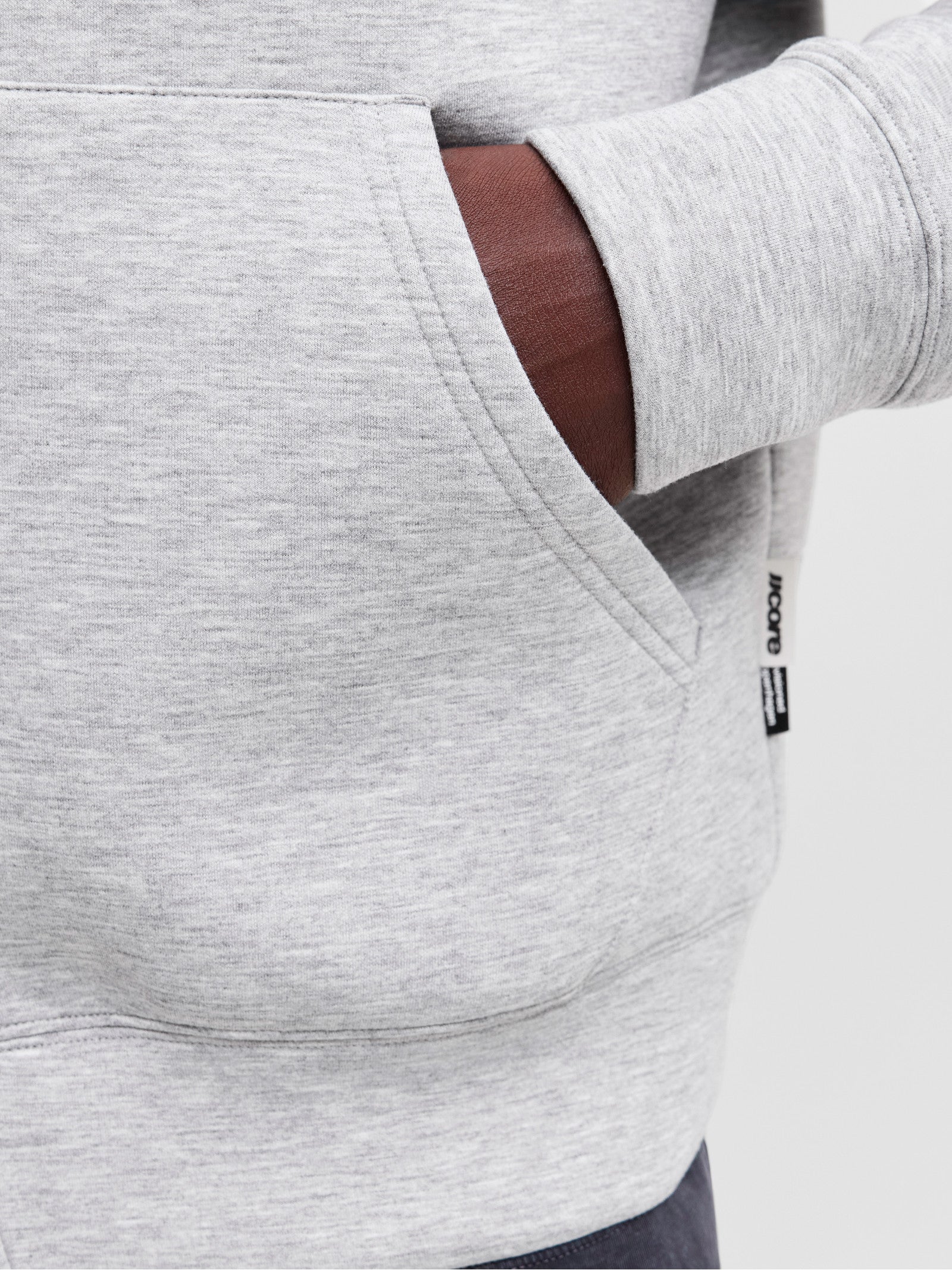 Felpa Jack & Jones Legacy Grigio con cappuccio e zip 12302694 /Light Grey Melange JACK & JONES 