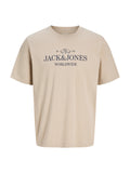 T-shirt Jack & Jones Frederik Beige con stampa 12305774 /Feather Gray JACK & JONES 
