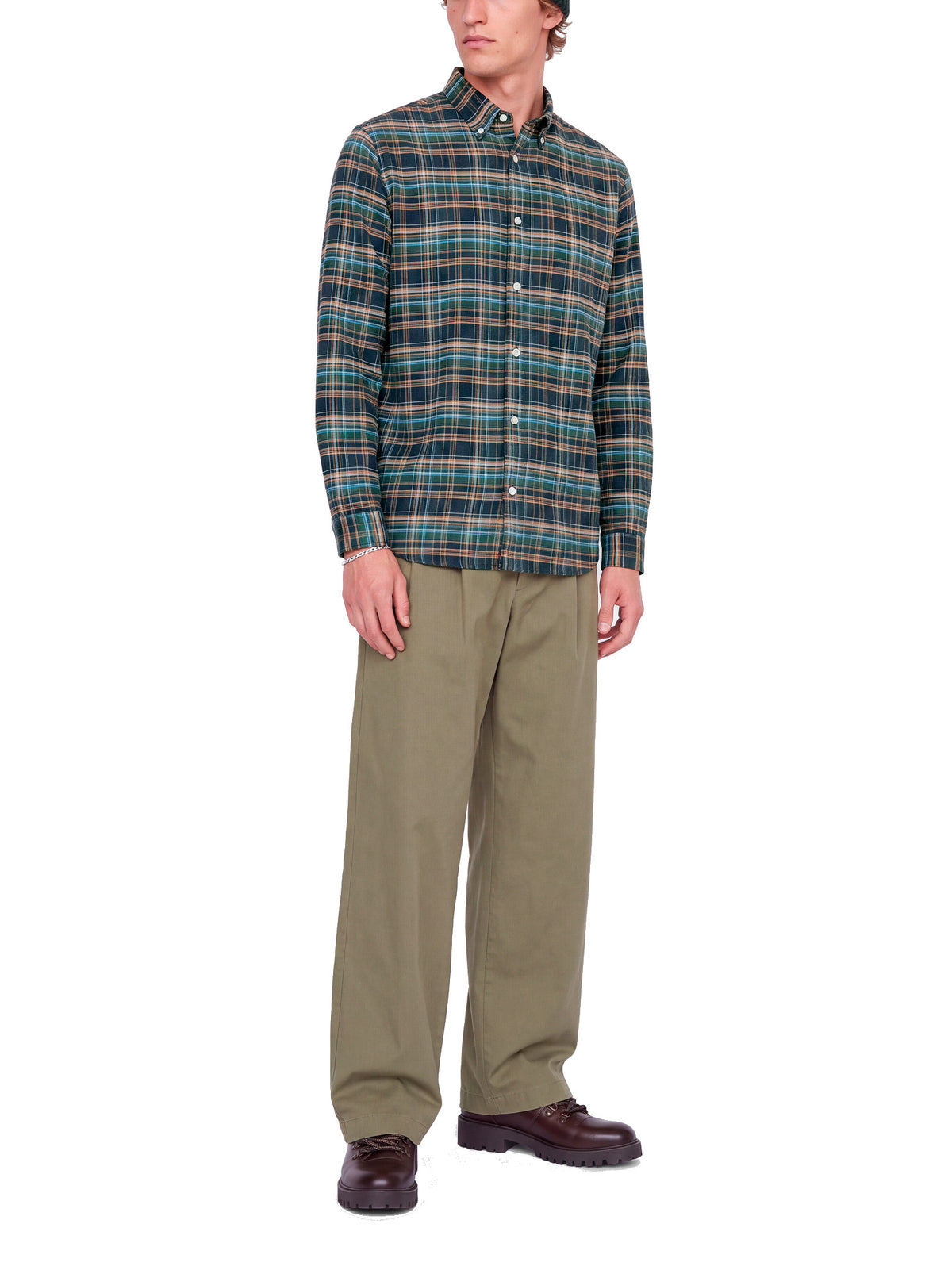 Camicia uomo Jack & Jones Stanley Verde a quadri 12305791 /Forest Night JACK & JONES 
