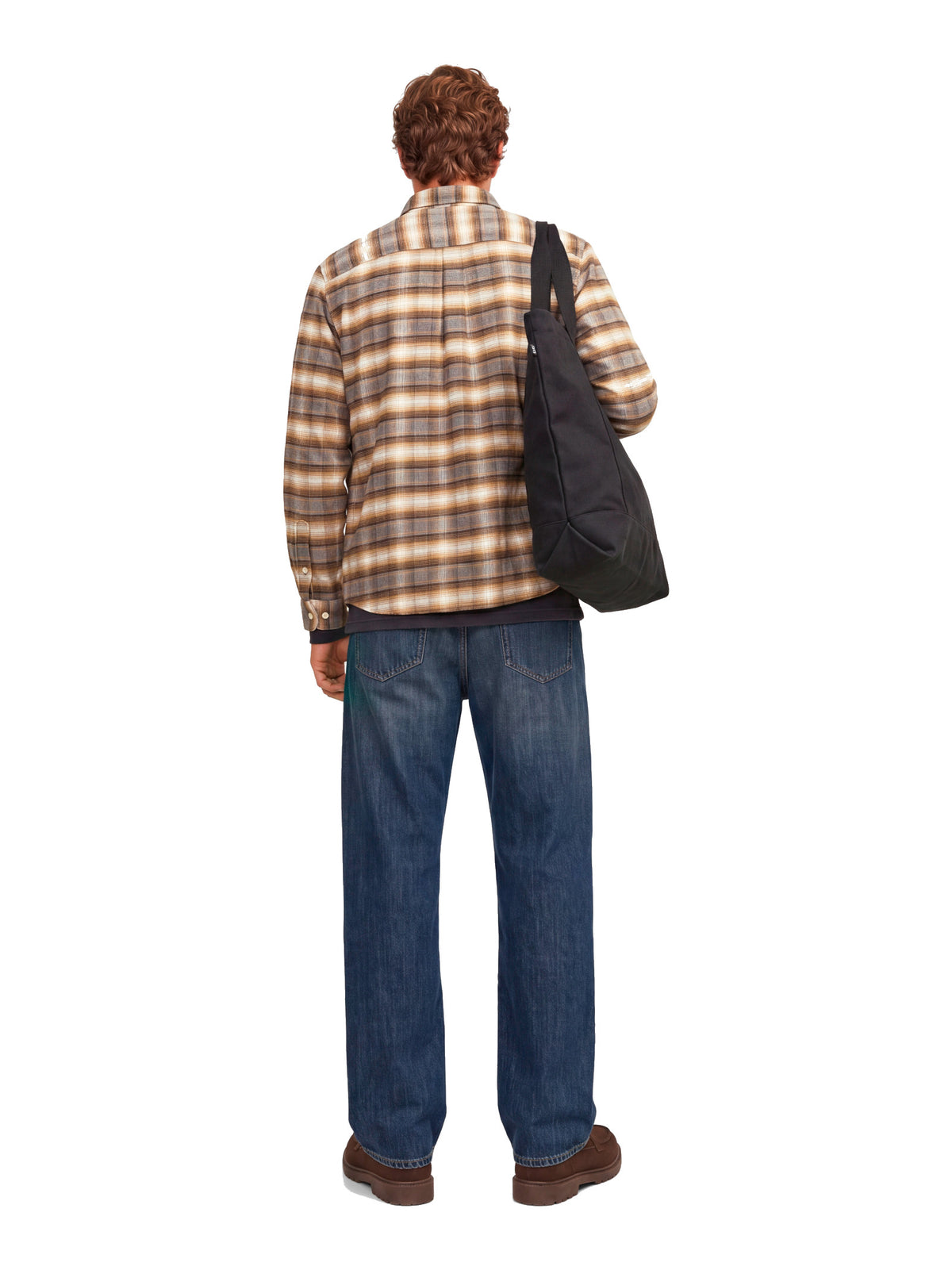 Camicia uomo Jack & Jones Stanley Beige a quadri 12305791 /Walnut JACK & JONES 