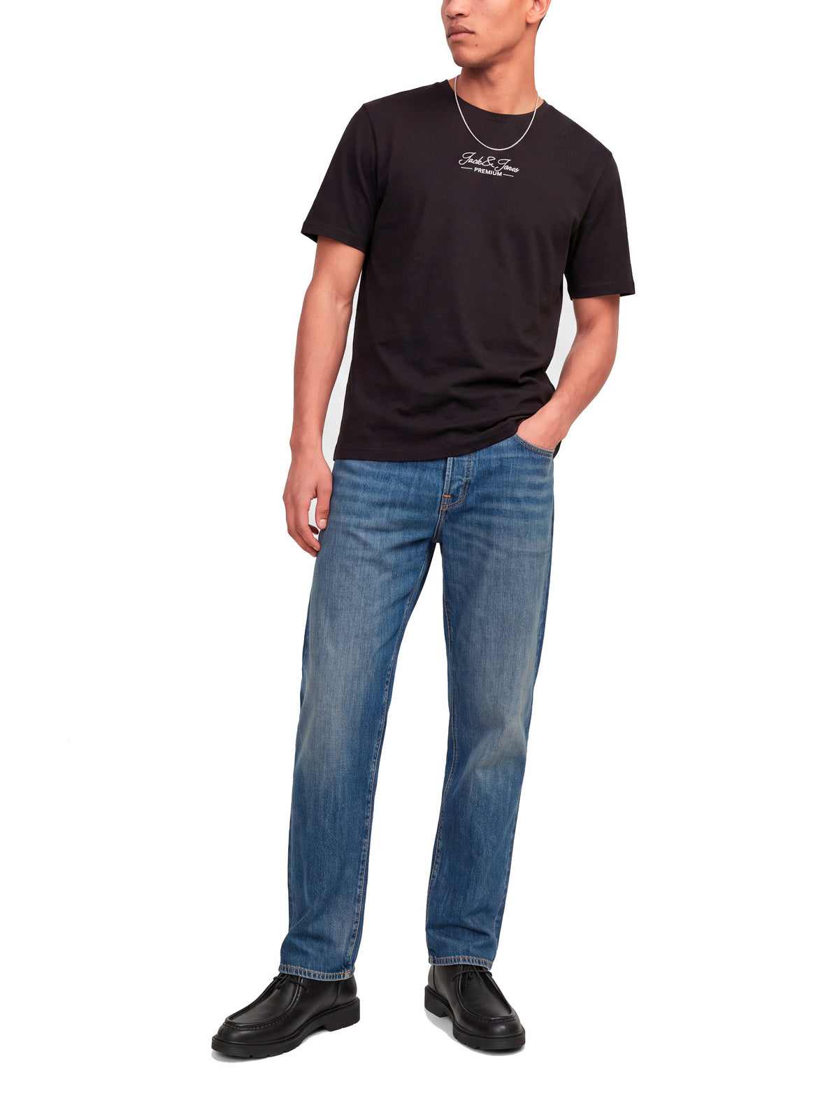 T-shirt Jack & Jones Lucas Nero con logo 12311818 /Black JACK & JONES 