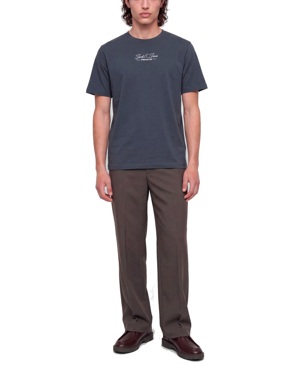 T-shirt Jack & Jones Lucas Petrolio con logo 12311818 /Turbulence JACK & JONES 
