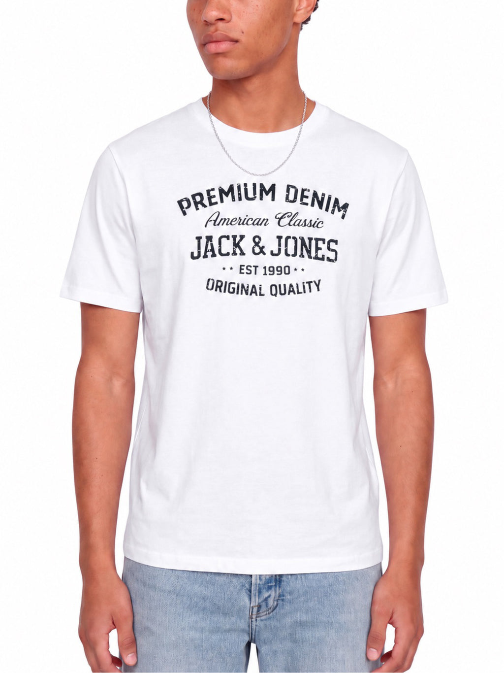 T-shirt Jack & Jones Simon Bianca con stampa 12311819 /Bright White JACK & JONES 