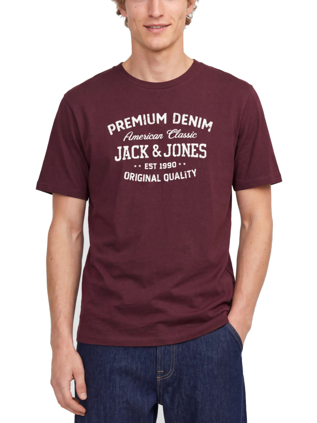 T-shirt Jack & Jones Simon Blordeaux con stampa 12311819 /Tawny Port JACK & JONES 