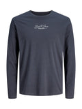 T-shirt Jack & Jones Lucas grigio maniche lunghe 12313108 /Turbulence JACK & JONES 