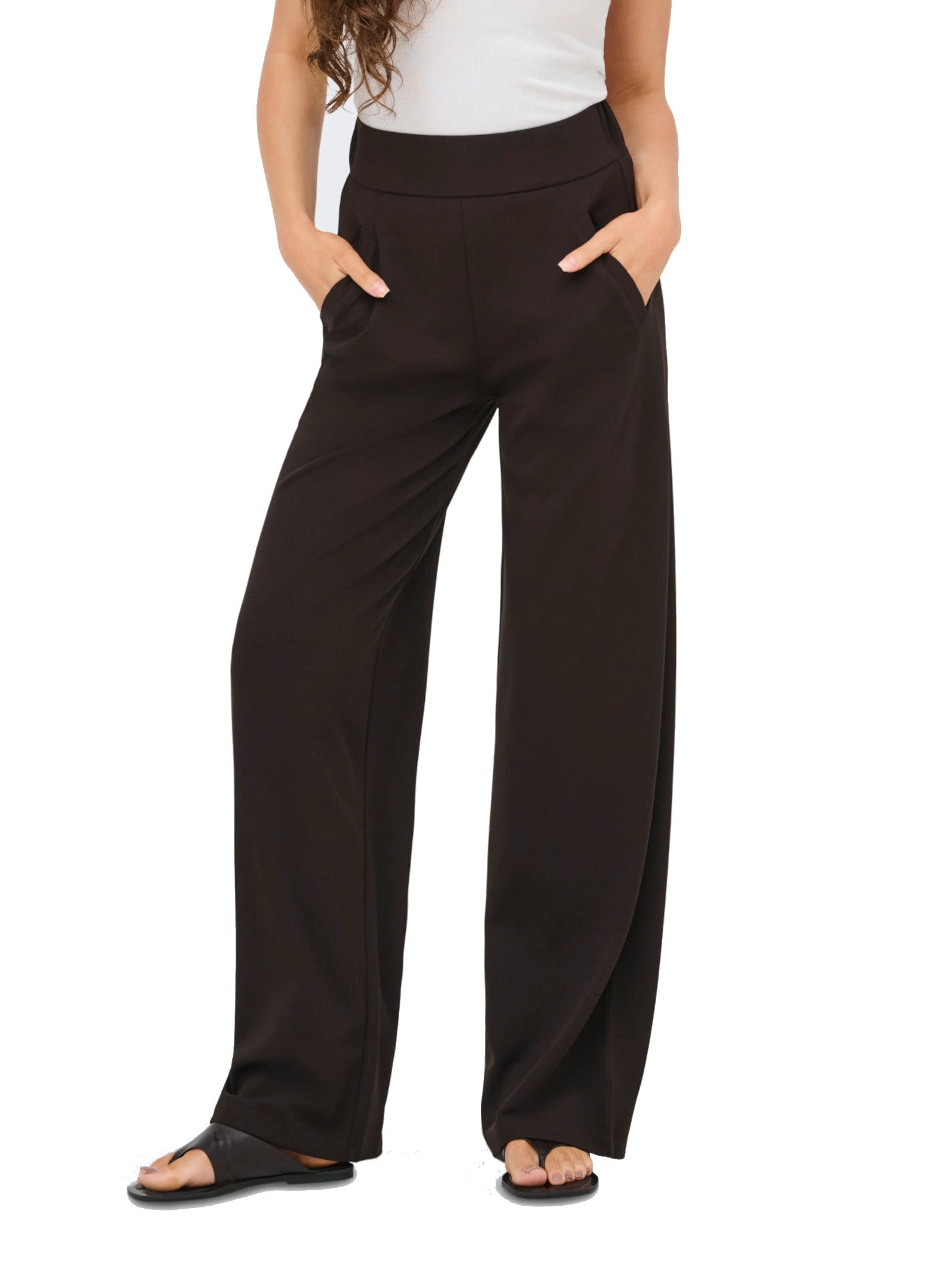 Pantalone JDY Marrone Catia a palazzo 15221238 /Chocolate Torte JDY 