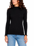 T-shirt Jacqueline De Jong Fransiska Nero lupetto a costine 15228065 /Black JDY 