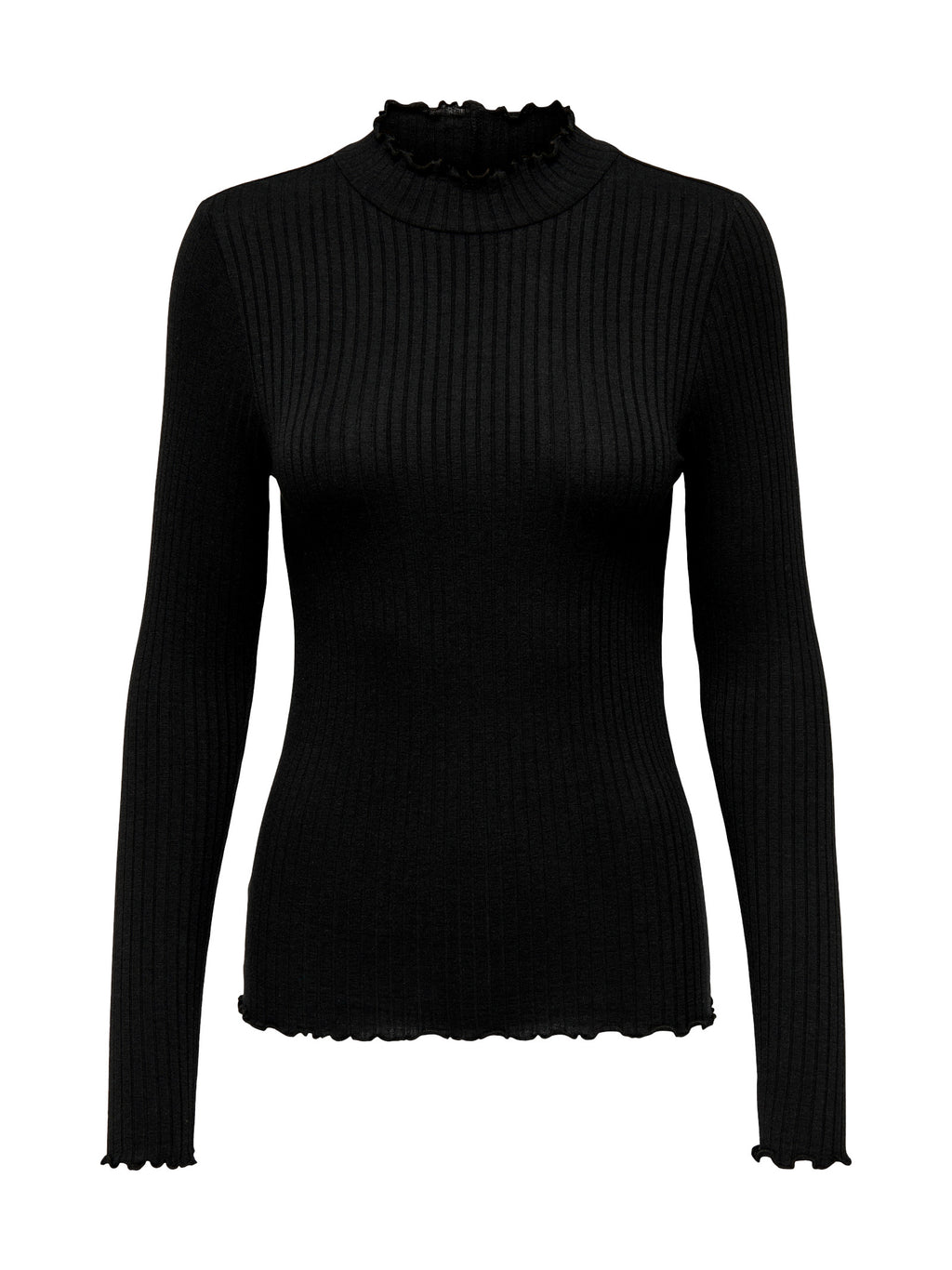 T-shirt Jacqueline De Jong Fransiska Nero lupetto a costine 15228065 /Black JDY 