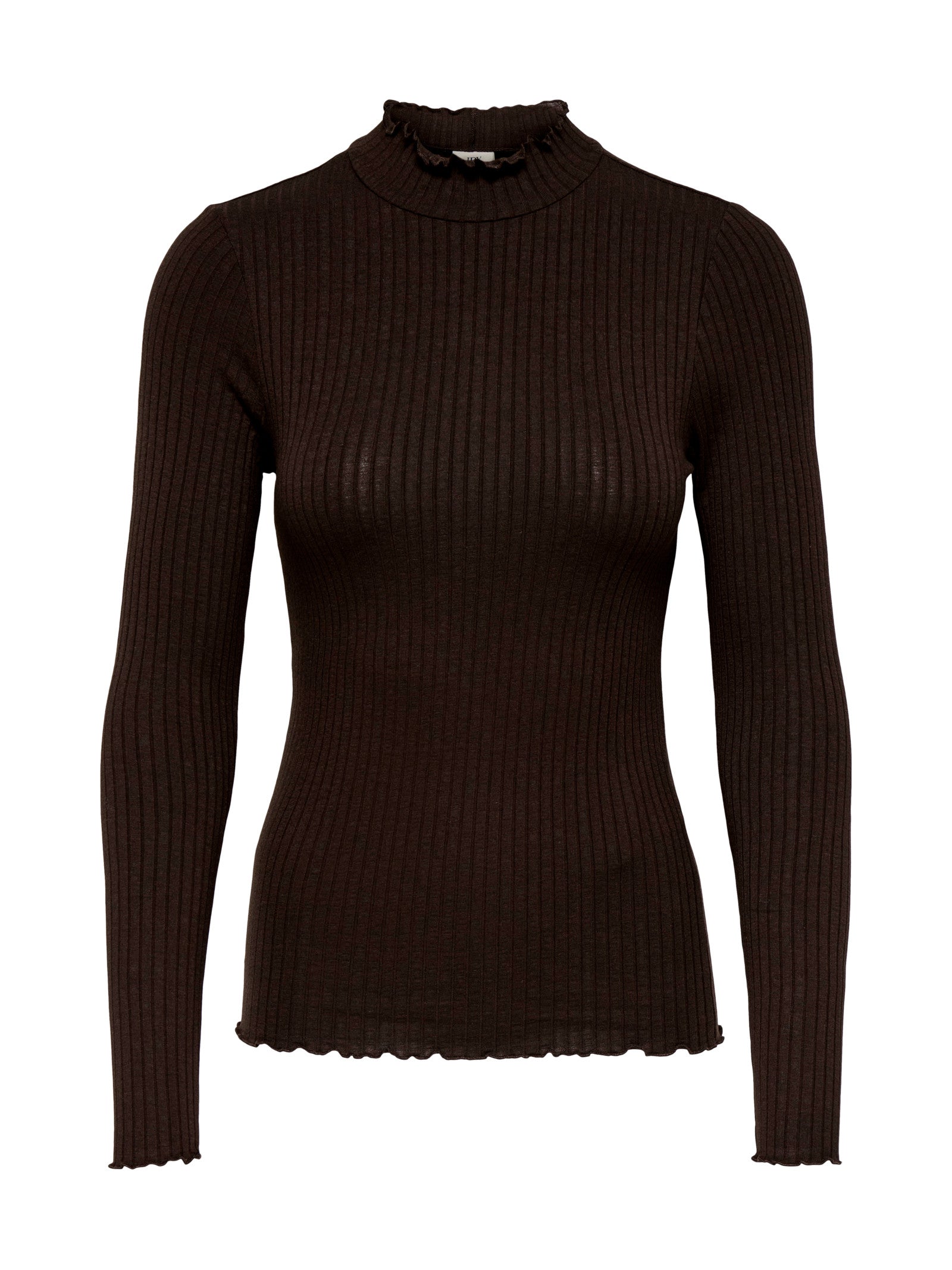 T-shirt Jacqueline De Jong Fransiska Marrone lupetto a costine 15228065 /Black Coffee JDY 