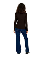 T-shirt Jacqueline De Jong Fransiska Marrone lupetto a costine 15228065 /Black Coffee JDY 