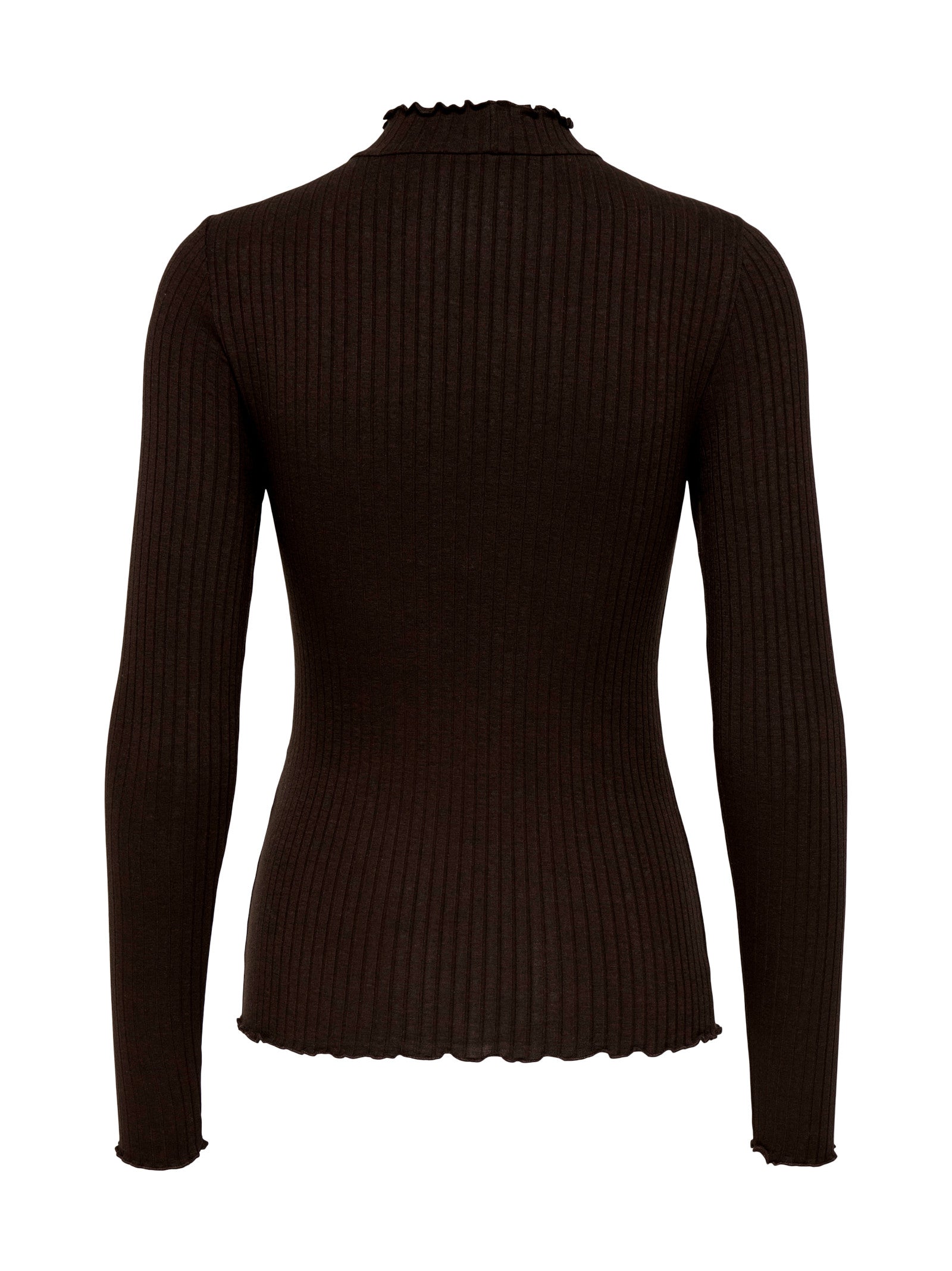 T-shirt Jacqueline De Jong Fransiska Marrone lupetto a costine 15228065 /Black Coffee JDY 
