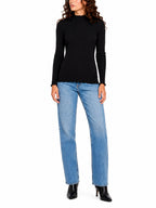 T-shirt Jacqueline De Jong Fransiska Nero lupetto a costine 15228065 /Black JDY 
