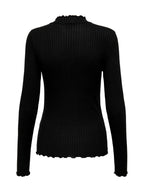 T-shirt Jacqueline De Jong Fransiska Nero lupetto a costine 15228065 /Black JDY 