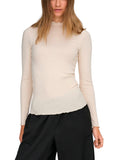T-shirt JDY Fransiska Crema lupetto a costine 15228065 /Whitecap grey JDY 