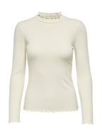T-shirt JDY Fransiska Crema lupetto a costine 15228065 /Whitecap grey JDY 